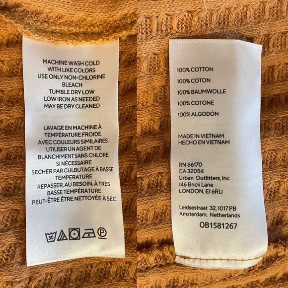 FREE PEOPLE NEW JUICY LONG SLEEVE WAFFLE KNIT OVERSIZED THERMAL CANYON MOON - Picture 11 of 14